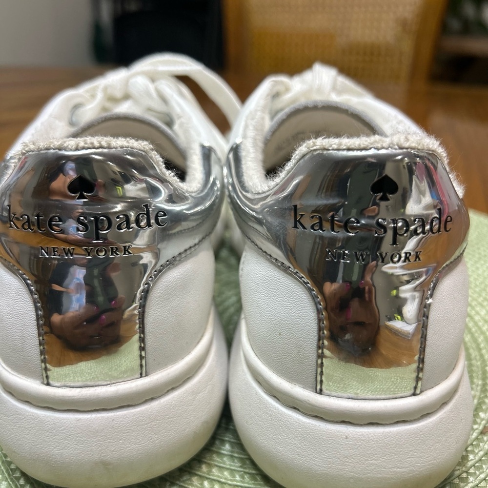 Kate Spade White Sneakers with Metallic Heart - Picture 10 of 10